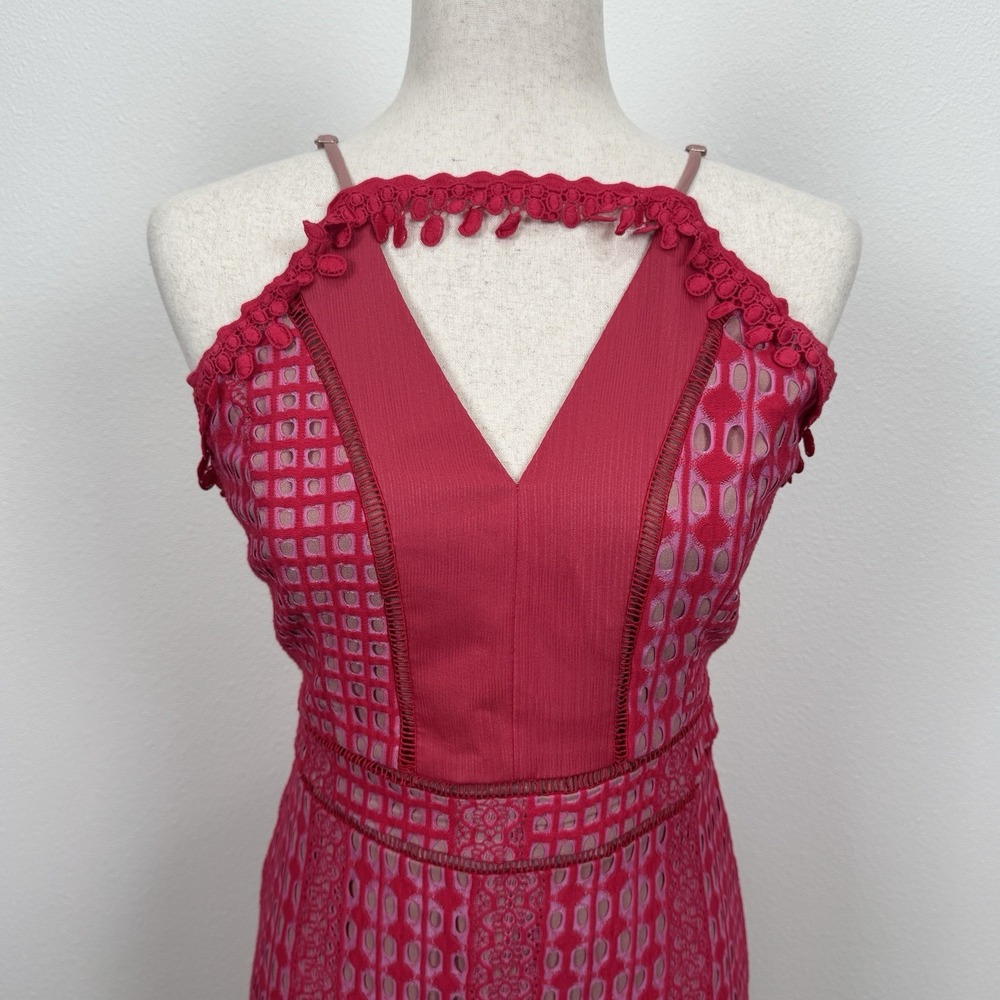 Harlyn Dress Womens M Pink Lace Feminine‎ Coquette Event Dainty Preppy Old Money - Picture 6 of 16